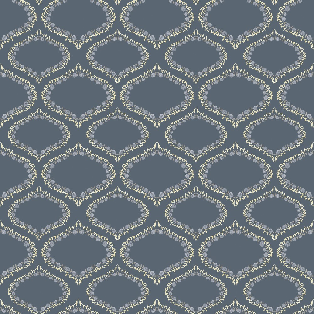 Bild på Ogee and Roses in Blue - 1033401-01